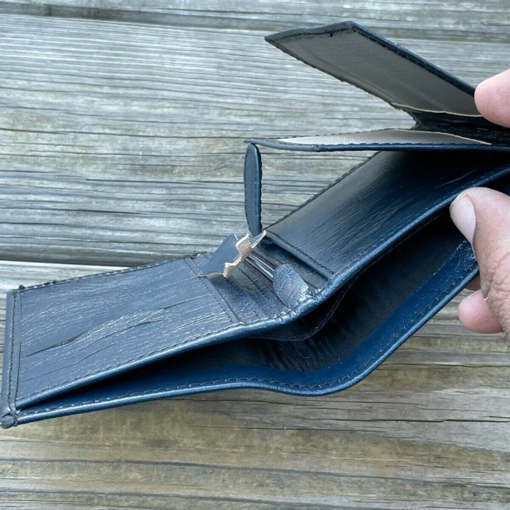 Handmade Wallet Handmade Men Card Holder Purse Genuine Leather Bi fold Wallet - Picture 11 of 12